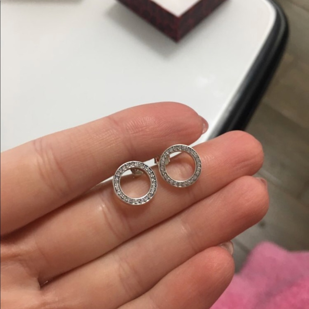 New 925 silver diamond Cz earrings